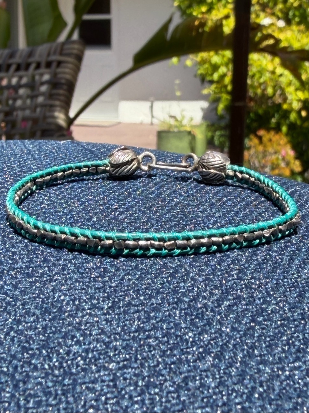 Beaded/leather bracelet